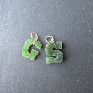 Jade Initial Pendant Earrings GS